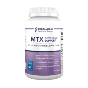White and purple bottle of Theralogix MTX Advanced Support